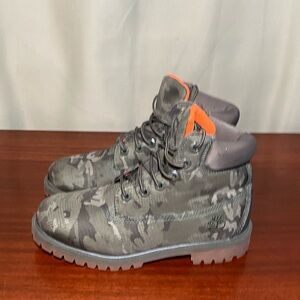 Timberland Boots Green Camo Jacquard Ankle WP Premium Primaloft 200g size 4.5